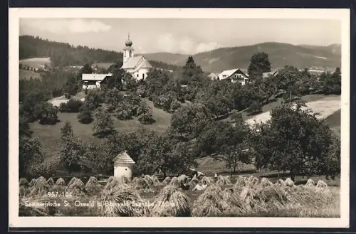 AK St. Oswald b. Eibiswald, Ortsansicht mit Kirche