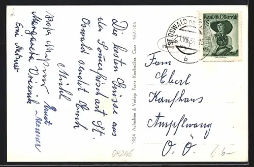 AK St. Oswald b. Eibiswald, Ortsansicht mit Kirche