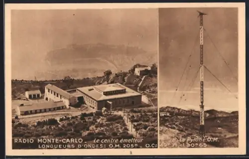 AK Monte-Carlo, Radio, Le centre emetteur, Le Pylone O. M.