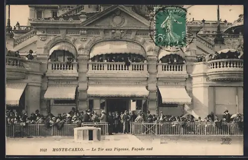 AK Monte-Carlo, Le Tir aux Pigeons, Facade sud