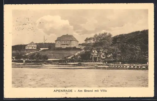 AK Apenrade, Am Strand mit Villa