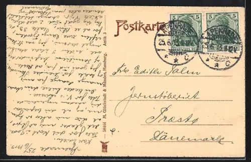 AK Apenrade, Am Strand mit Villa