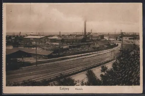 AK Esbjerg, Havnen, Bahnanlagen am Hafen