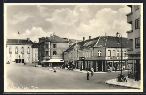 AK Norresundby, Torv, Platz im Zentrum