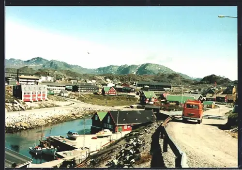 AK Frederikshab, Panorama mit Strassenpartie