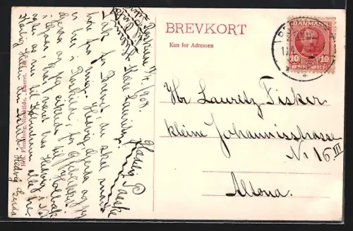 AK Roskilde, Panorama mit Kirche