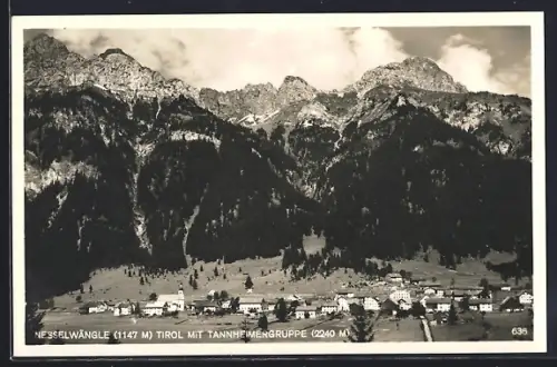 AK Nesselwängle /Tirol, Tannheimergruppe, Ortsansicht, Berge
