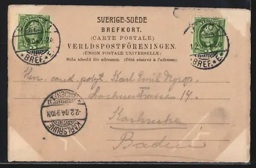 Lithographie Hälsning, Panorama fran gamla Lund