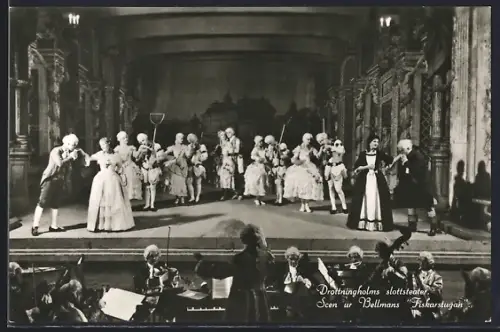 AK Drottningholm, Slottsteater, Scen ur Bellmans Fiskarstugan