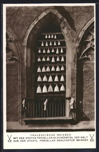 AK Meissen, Porzellan-Glockenspiel an der Frauenkirche