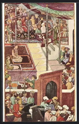 AK Berlin, Pergamon-Museum, Islamische Kunstabteilung, Kaiser Djahangir und sein Hof beim Festgebet