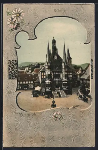 AK Wernigerode, Rathaus mit Markt