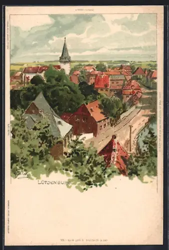 Künstler-AK Carl Biese: Lütjenburg, Gesamtansicht