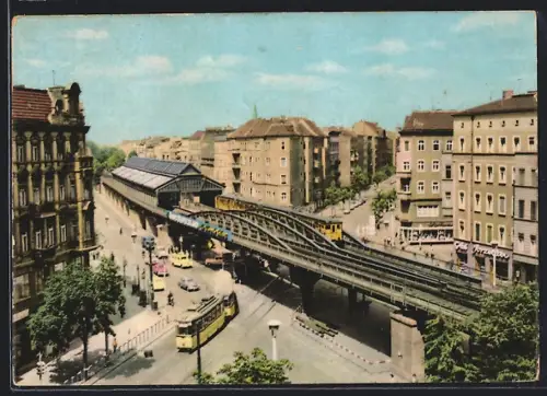AK Berlin-Prenzlauer Berg, U-Bahnhof Dimitroffstrasse, Strassenbahn