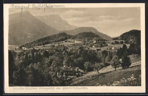 AK Berchtesgaden-Stangass, Villen-Colonie mit Untersberg