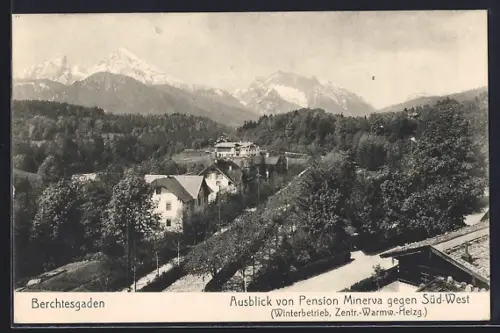 AK Berchtesgaden, Ausblick von Pension Minerva gegen Süd-West