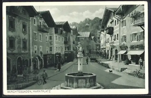 AK Berchtesgaden, Marktplatz mit Apotheke