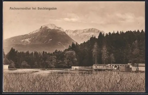 AK Berchtesgaden, Aschauerweiher, Berglandschaft
