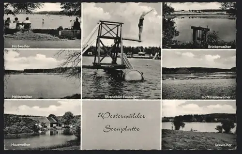 AK Freilingen /Westerwald, Postweiher, Strandbad Freilingen, Hausweiher