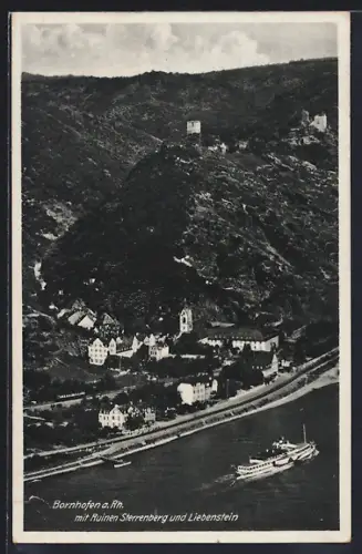 AK Bornhofen a. Rh., Ruinen Sterrenberg und Liebenstein