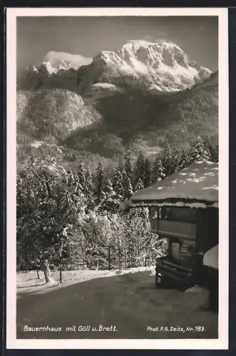 AK Berchtesgaden, Bauernhaus, Göll, Brett