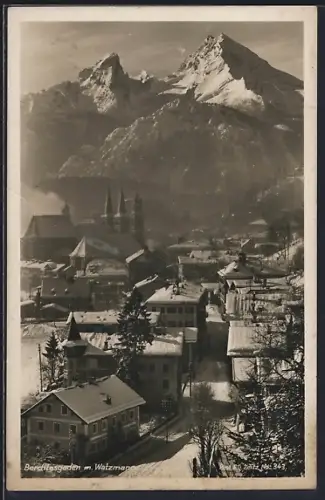 AK Berchtesgaden, Ortsansicht mit Watzmann