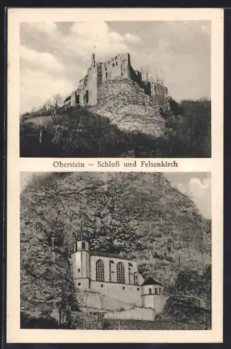 AK Oberstein, Schloss und Felsenkirche