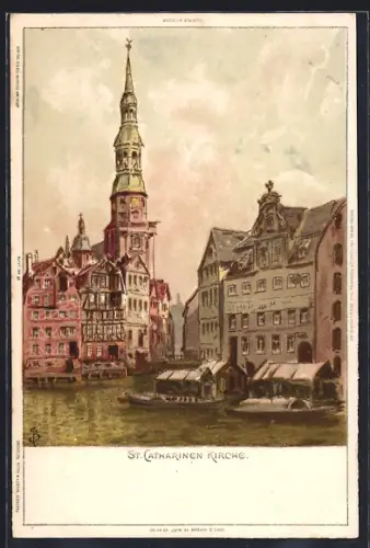 Künstler-AK Carl Biese: Hamburg, St. Catharinen Kirche