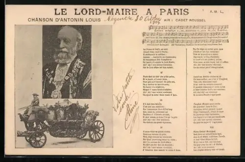 AK Le Lord-Maire a Paris, Chanson D'Antonin Louis