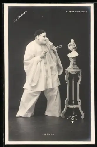 AK Clown mit einer Büste, La Luxure