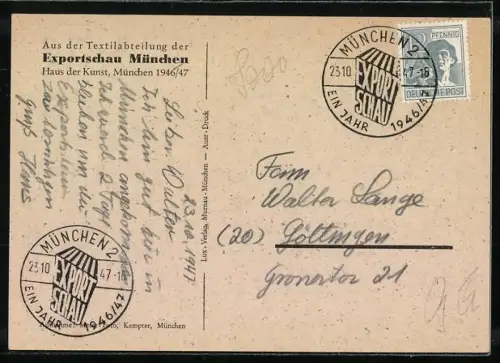 AK München, Exportschau 1946, Textilabteilung