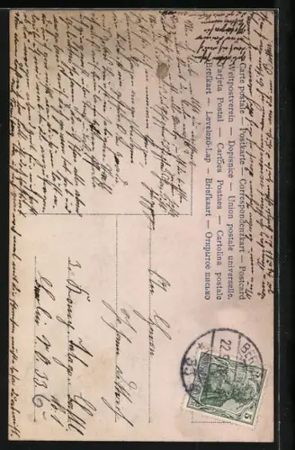 AK Gretchen aus Goethes Faust träumt von den Küssen ihres Geliebten