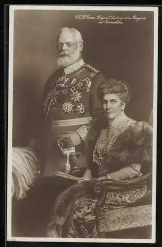 AK Königin Maria Therese von Bayern und König Ludwig III.