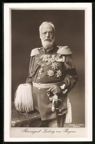 AK König Ludwig III. in Uniform und Orden