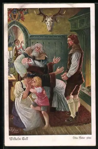 Künstler-AK O. Peter: Im Edelhof zu Attinghausen