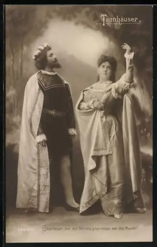AK Tannhäuser und Venus in noblen Gewändern