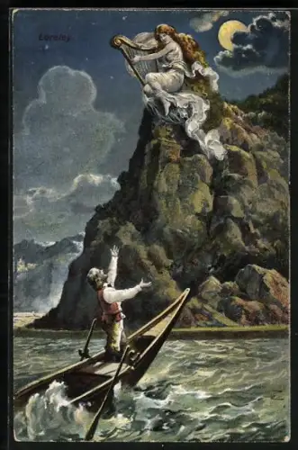 AK Schiffer und Loreley bei Vollmond