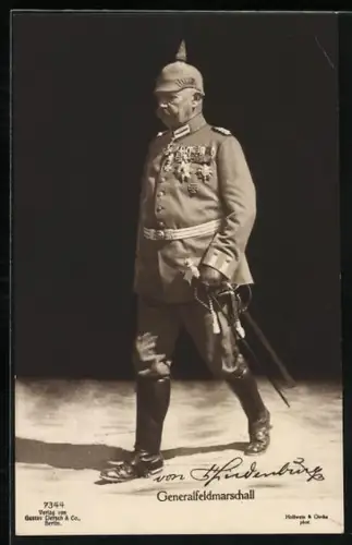 AK Generalfeldmarschall von Hindenburg auf dem Weg zur Front