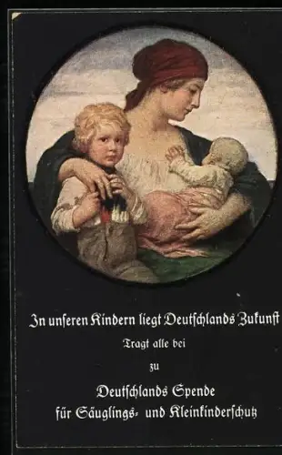 AK Deutschlands Spende für Säuglings und Kleinkinderschutz, Mutter mit Kindern