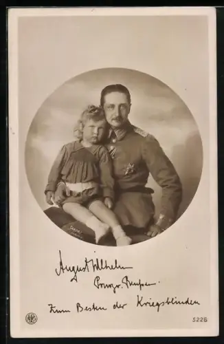 AK Prinz August Wilhelm von Preussen mit seinem Kind