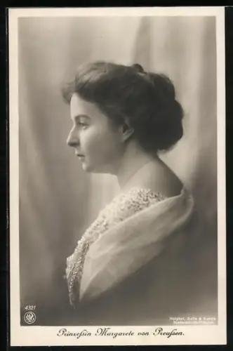 AK Prinzessin Margarete von Preussen, Profilportrait