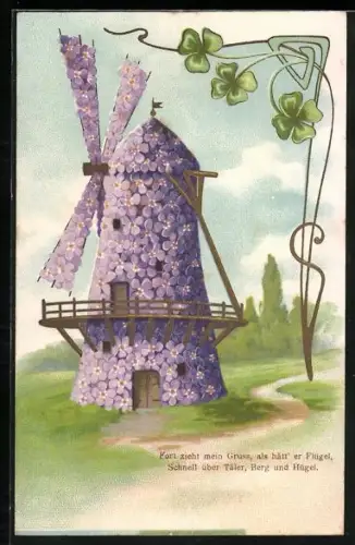 AK Blumen-Windmühle und Glücksklee