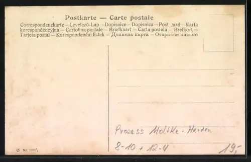 AK Frau von Elbe und Leutnant Wolf von Kruse verlassen das Gerichtsgebäude