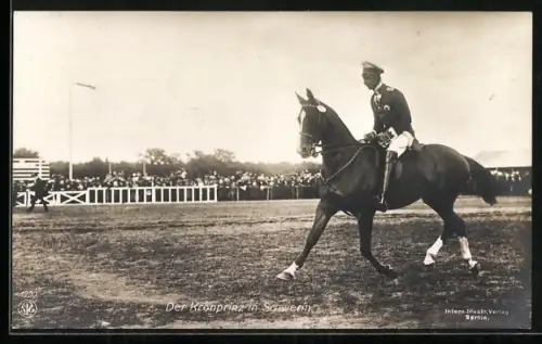 AK Schwerin, Kronprinz Wilhelm von Preussen zu Pferd