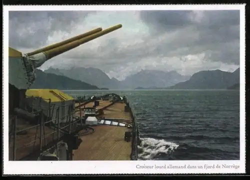 AK Schwerer deutscher Kreuzer im norwegischen Fjord