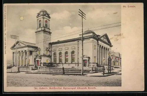 AK St. Louis, MO, St. John`s Methodist Episcopal Church South, Halt gegen das Licht