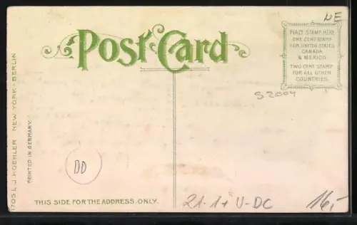 Lithographie Washington D.C., View from Dome of Capitol, Halt gegen das Licht