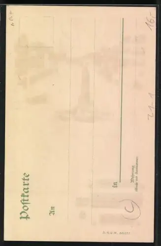 Lithographie Köln a. Rh., Gürzenich und Hohenstaufenring, beleuchtete Fenster, Halt gegen das Licht
