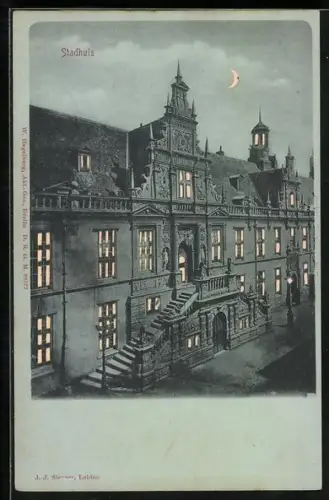 Mondschein-AK Leiden, Stadhuis, Halt gegen das Licht