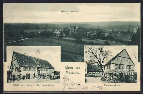 AK Marbächle, Gasthaus zum Hirsch, Bes. K. Reinhuber, Forstwarthaus, Gesamtansicht